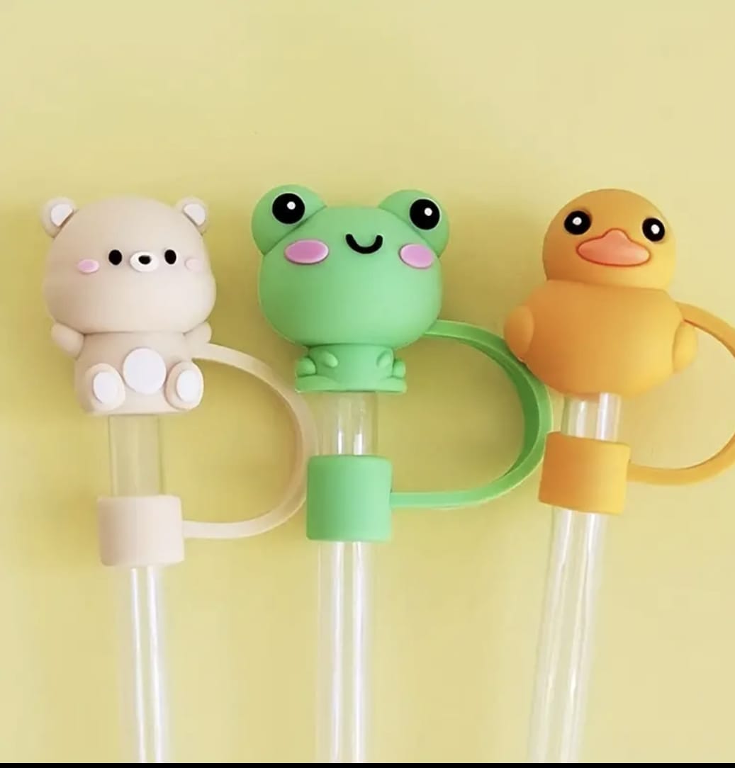 Cute Silicone Animal Straw Toppers