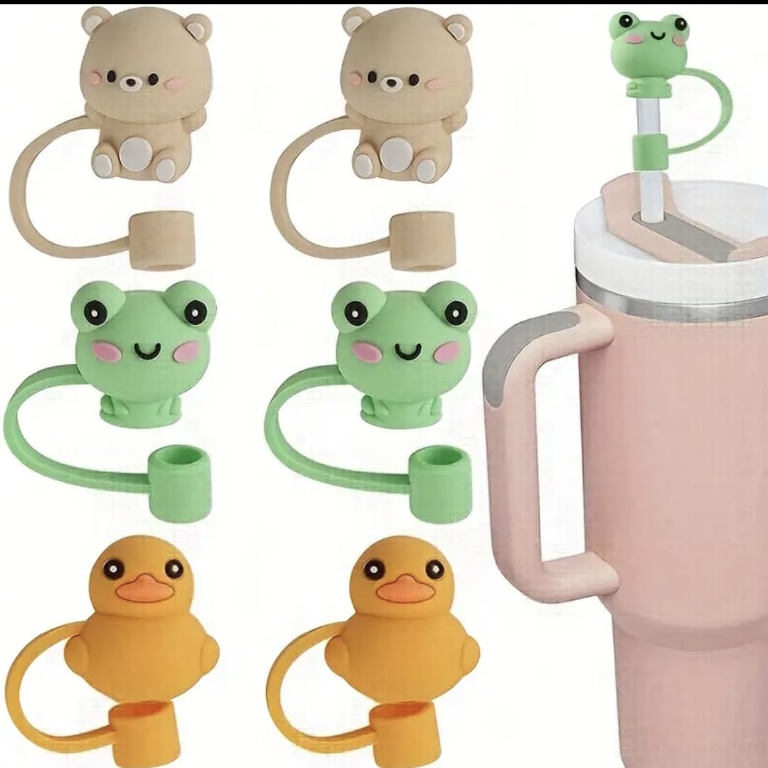 Cute Silicone Animal Straw Toppers