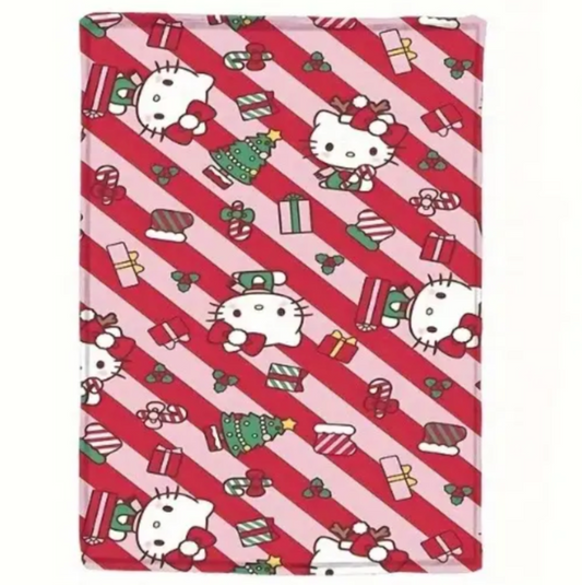 Christmas Hello Kitty red & pink candy cane Blanket
