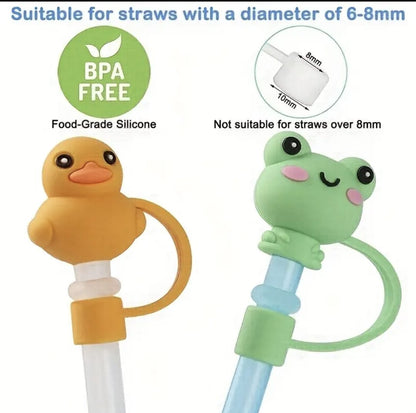 Cute Silicone Animal Straw Toppers