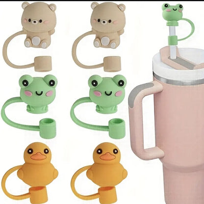 Cute Silicone Animal Straw Toppers