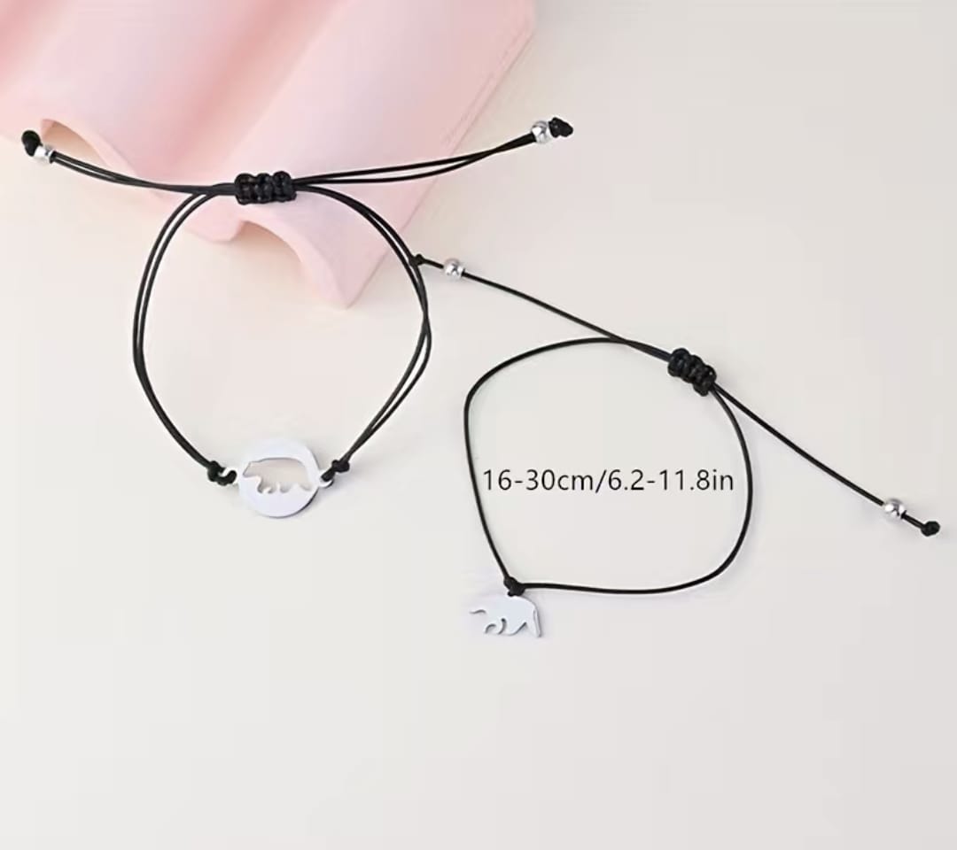 Mama and Baby Bear bracelet set
